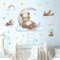 DECOWALL SG2-2310 Wandtattoo Bär auf dem Mond Wandsticker Wandaufkleber für Kinderzimmer Teddybär mit Sterne Babyzimmer Deko Wanddeko