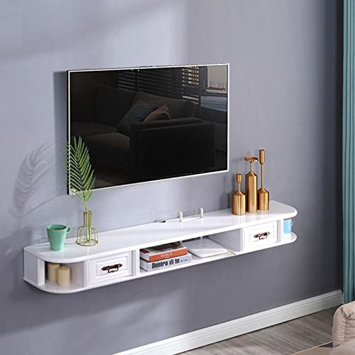 An der Wand montiertes TV-Gerät, schwimmender TV-Ständer, 120/150 cm, an der Wand montiertes TV-Regal, schwimmendes Medienregal, TV-Konsoleneinheit, Wand-TV-Schrank, Aufbewahrungsregale, Möbel mit 2