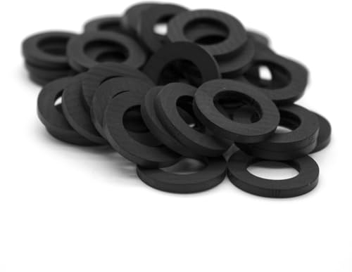 DOJA Barcelona | Racor Flachdichtung | 3/8 | Pack 25 | Springbrunnen Dichtung | Dusch Dichtungsringe | Wasserhahn Dichtung | Spüle Flachdichtung, Sanitär Dichtung, Waschbecken Gummidichtung
