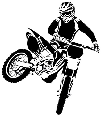 Adesivi Moto Decorativi per Pareti - Arte Muro in PVC per Motocross, Sporco Bici, Decalcomania Camera da Letto Nera - 58x68cm
