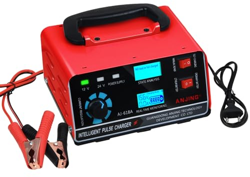 400W Autobatterie Ladegerät 22A 12V/24V KFZ Batterieladegerät Auto Vollautomatisches Intelligentes Geeignet für Autos Motorräder Pkw LKW