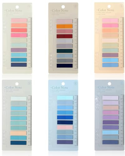 1200 Stück Haftstreifen, Haftnotizen Beschreibbare Haftstreifen Transparent Pastell Index Tabs Selbstklebend mit Lineal für Seitenmarkierung Lesezeichen Büro Schule