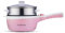 Electric Hot Pot with Steamer: 1.8L Capacity, Multi-Functionality, and Easy Cooking! (Pink)