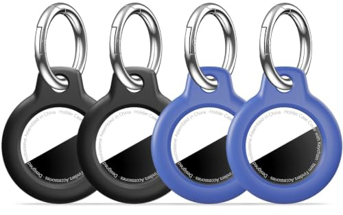 MOLOSLEEVE Airtag-Halterung mit Schlüsselanhänger, kratzfester Airtag-Schlüsselanhänger für Apple-Air-Tags, Airtag-Zubehör für GPS-Artikelfinder, mehrfarbig, 4 Stück