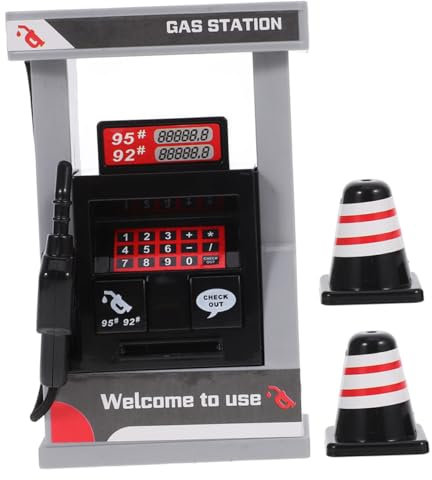 VICASKY 2set In Miniatura Giocattolo Stazione Di Serbatoio Set Per Ragazzi Ragazze Pompa Di Benzina Realistica E Due Marcatori Per Giochi Di Ruolo Nella Camera Dei Bambini Creativi Giocattoli