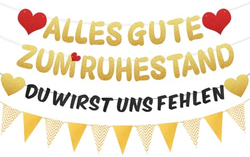 Rente Deko,Du Wirst Uns Fehlen Deko Banner,Ruhestand Deko,Rente Girlande,Deko Zum Renteneintritt,Alles Gute Zum Ruhestand,Rentner Deko,Du Wirst Uns Fehlen Banner