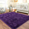 Chicnix Hochflor Flauschig Teppich Schlafzimmer 120x160 cm Traubenviolett, Wohnzimmerteppich Weich Bettvorleger, rutschfest Teppich Shaggy für Wohnzimmer Kinderzimmer
