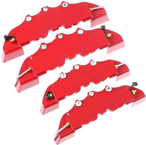 2 Pairs Brake Caliper Covers, Red Style Front & Rear Caliper Covers, Heat-Resistant High Precision Car Disc Brake Protector for Wheel Hub