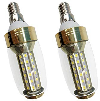 WeFoonLo Pack von 2, 8W 6000-6500K E14 LED-Mais-Glühbirne energiesparende Kandelaber-Birne für Deckenleuchte Wandleuchte Lampe, Kaltes Weiß