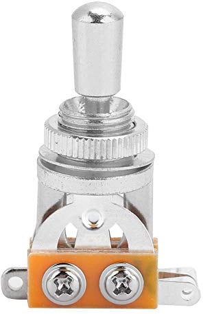 Guitarra 3 Way Toggle Switch, Metal Pickup Selector Toggle Switch con Perilla de Punta de Latón para LP Style Guitarra Eléctrica(plata)