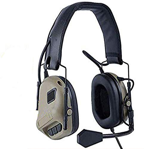 ATAIRSOFT Taktisch Kopfhörer Militärstandard Schießen Ohrenschützer verwendung mit PTT Walkie Talkie Radio Airsoft Taktisch Headset TAN