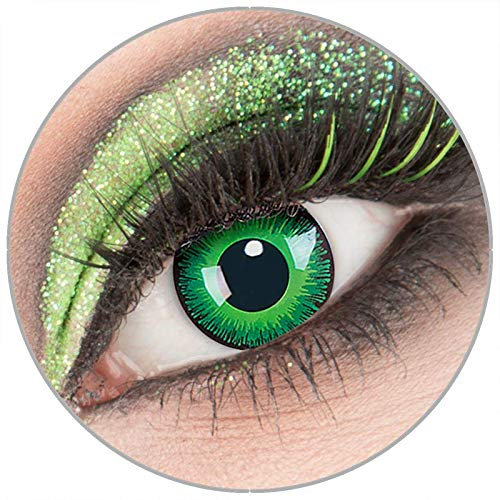 Farbige weiße 'Shining' Kontaktlinsen mit Stärke -5,50 1 Paar Crazy Fun Kontaktlinsen mit Behälter zu Fasching Karneval Halloween - Topqualität von 'Giftauge'
