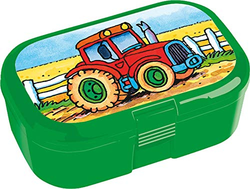 Lunchbox * Traktor * für Kinder von Lutz Mauder | 10801 | Perfekt für Bauerhof-Fans | Snackbox in Größe: 10,5 x 4,2 x 6,6cm | Brotzeitbox Brotzeit Schule Grundschule Einschulung