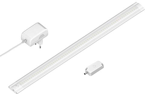 ledscom.de Luminaire d'agencement LED SIRIS blanc mat avec bloc d'alimentation et variateur tactile, plat, 50cm, 655lm, blanc