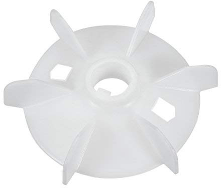 Motor Fan Blade 130mm x 24mm Round Shape Bore White Engineering Plastic with 6 Valves