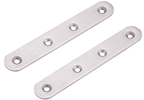 MroMax 126x20x3mm Soporte plano Placa Soportes Acero Inoxidable Esquina Brace Junta Placas Conector Reparación Soporte 2pcs
