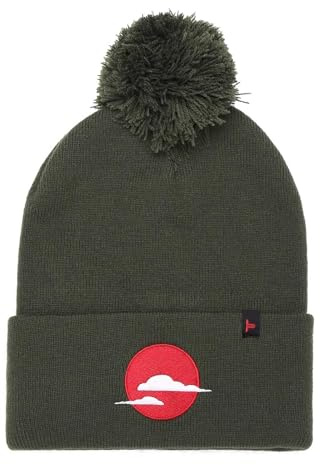 Tokyo Time Japan Bommelmütze – Unisex Wintermütze weich warm Herren Beanies – Handarbeit für Komfort, entworfen mit Stil Gr. Einheitsgröße, military green
