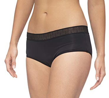 SELENACARE Periodenunterwäsche Modern Hipster - Menstruationsunterwäsche für Damen, waschbare & antibakterielle Panty, 100% vegan, nachhaltig, 25ml Absorption, schwarz, Größe L (EU 40/42)