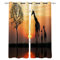 Dwfew Gardinen Für Schlafzimmer Afrika Giraffe Sonnenuntergang 168X183Cm 2 Stück Verdunkelungsvorhang Thermogardine Gardinen Schlafzimmer