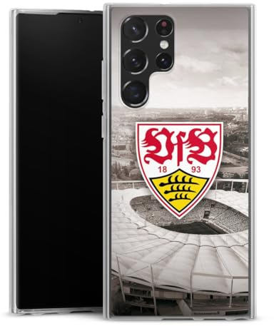 Silikon Hülle kompatibel mit Samsung Galaxy S 22 Ultra Case transparent Handyhülle VfB Stuttgart Offizielles Lizenzprodukt Stadion