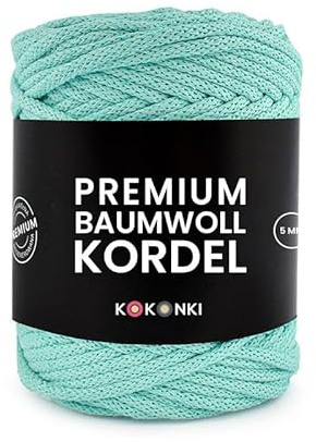 Makramee-Schnur aus Baumwolle PREMIUM By KOKONKI 5mm / Ralle 100 m (minze)