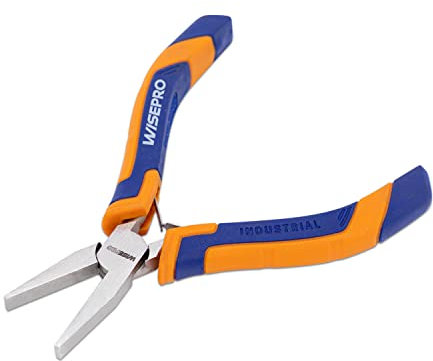 WISEPRO 5 Inch Mini Flat Nose Pliers, Smooth Jaw Pliers, for Jewelry/ Craft Making, Repairing