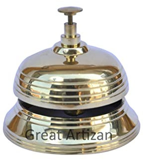 Brass Victorian Style Table Bell, Vintage Solid Brass Desk Bell For Decoration, Reception And Service Counter.