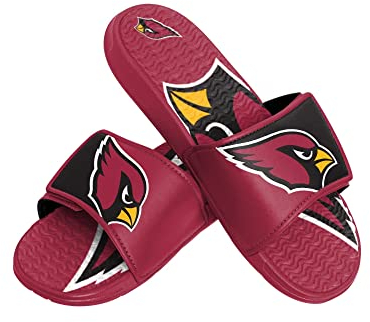 FOCO Arizona Cardinals NFL Colorblock Big Logo Gel Slide Red Badelatschen Hausschuhe - M