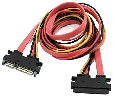BUIEX SATA 7+15 22 Pines SATA Macho a Hembra M/F Cable de Transferencia de energía de Datos 0,5-1 Metro (Color : 1 Meter)
