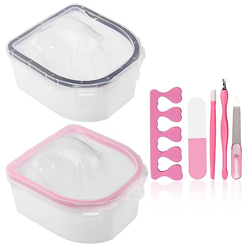 Nagellackentferner Einweichschale: 2 Stück Aceton UV Nagellack Entferner Schüssel - Gelnägel Dipping Powder Entferner Werkzeug Set