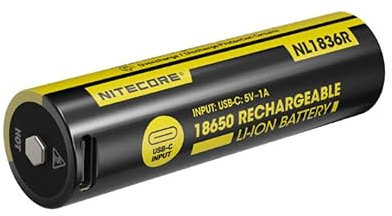 Nitecore NL1836R recargable 18650 Li-Ion batería 3600mAh con puerto USB-C