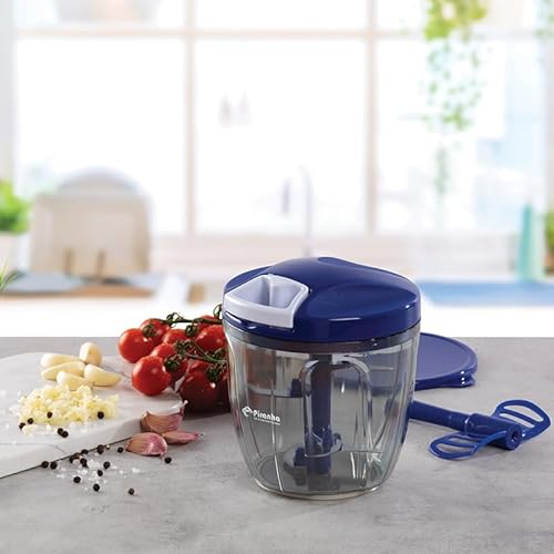 PIRANHA Pull & Chop (JUMBO) Food Processor, Multi-Function Manual Food Processors & Hand Chopper/Mixer/Blender (9OOml)