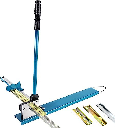 Coupe-rail manuel Din, coupe-rail à double rainure Avec règle de 50 cm, machine de découpe de goulotte pour couper les rails en acier/aluminium fendus de 35 mm de largeur, 7,5 mm de hauteur blue