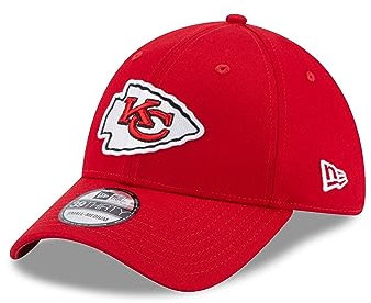 New Era American Football Cap Kansas City Chiefs gebogener Schirm Teamlogo NFL-Shield rot - S-M