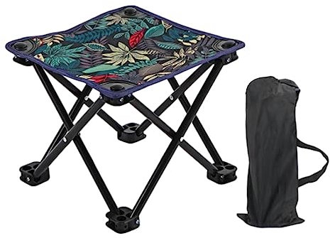 perfk Tabourets pliants siège léger Compact avec Sac de Transport Chaise de Camping Multifonction Chaise Pliable Repose-Pieds pour pêche Plage Voyage