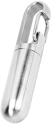 SUNGOOYUE Pilulier de Poche Porte-clés, Portable étanche à Une Chambre en Acier Inoxydable Pilulier Petite Bouteille pour Camping en Plein Air