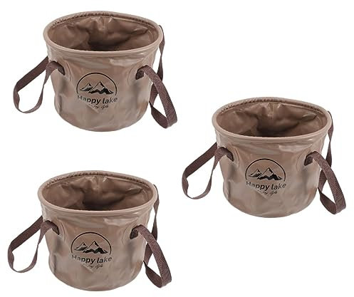 Sosoport 3st Lagertank Camping Angelzubehör 5-gallonen-Eimer Professionelle Wasserbeutel Zusammenklappbarer Eimer Waschen Im Freien Wasserbehälter Faltbare Wanne PVC Reisen Badewanne Grill