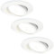 Ledvion - 3X LED Einbaustrahler, Weiß, Dimmbar, 7W, IP65, CCT, COB, Ø90mm, 5 Jahre Garantie