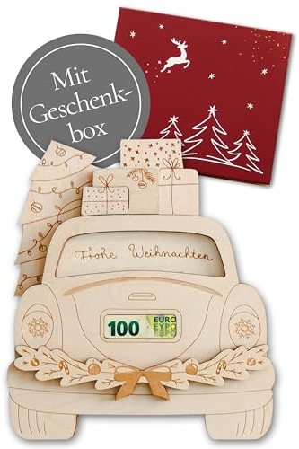 Joli Coon Geldgeschenk Weihnachten - Geldgeschenke zu Weihnachten - Weihnachtsgeschenke Geld - Weihnachtliche Geldgeschenke