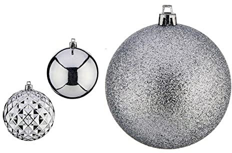 Krist+ Weihnachtskugeln Ø 8 cm 3 Stück Silber PVC