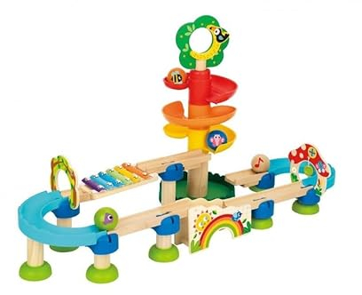 TOOKYTOY Holzturm mit Rutsche Kugeln und XILOFON