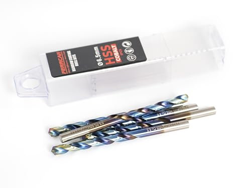 Ferrcan Brocas para metal HSS DIN338 M35 5% cobalto acabado rainbow para taladros en acero inoxidable, hierro y otros metales paquete de 5 unidades por medida (6.5mm)