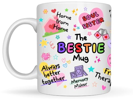 HUNY Bestie Mug | Best Friend Mug Gift BFF | 11oz Ceramic Dishwasher Safe Mug