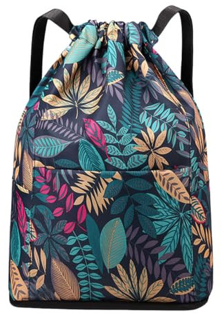 FAVORTALK Sportbeutel Junge Turnbeutel Fußballtasche Rucksack mit Kordelzug Verstellbar Tunnelzug Gymsack Wasserfest Sporttasche für Herren Damen Kinder Jugend,B03908