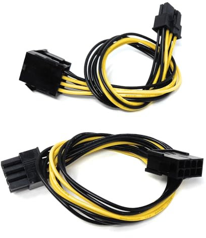 2pcs. 30cm 8 PIN Male to 8 PIN Female PCI Express PCIE Power Graphics Card Extension Cable 1ft