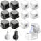 12 Pack Cord Organiser,Cable Adjustable Clips Cable Tidy Magnetic Cord Holder Cables Clips,Hide Phone Charging Keeper Self Adhesive Wire Holder for Desk, Nightstand, Charging Cables,Office, Home