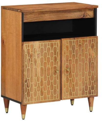 JUDYY Beistellschrank 60x33x75 cm Massivholz Mango, Schrank Klein, Flurschrank, Kommode, Vorratsschrank, Flurschrank, Badezimmerschrank, Kleinmöbel - 358309