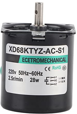 Synchronmotor 220V Permanent Magnet Gear Motor 28W Elektrisches Niedriger Motordrehzahl Dauermagnet für Instrument, Automatisierung, Bühnenlampen (2,5 Umdrehungen)