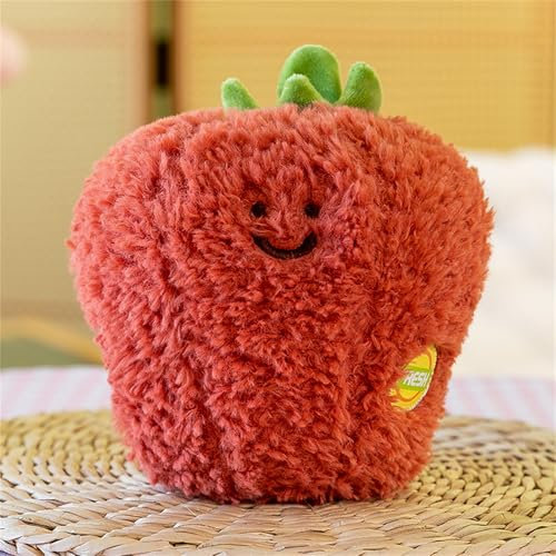 Gefülltes Plüschtier gefüllte Frucht Plüschtier, Kuscheltier Plüschtier Kissen Gemüse Obst-und Gemüsesorten aus Plüsch weich und flauschig,süßes Spielzeug Geschenk (20 cm,Paprika)