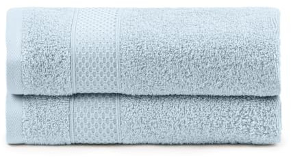 BOSKIMO Set de Serviettes de Bain en Coton de Haute qualité, Grande Serviette de Bain, Serviette à Main, Serviette de Douche, 100% Coton, 450 g (Bleu, Pack 2-100x150)